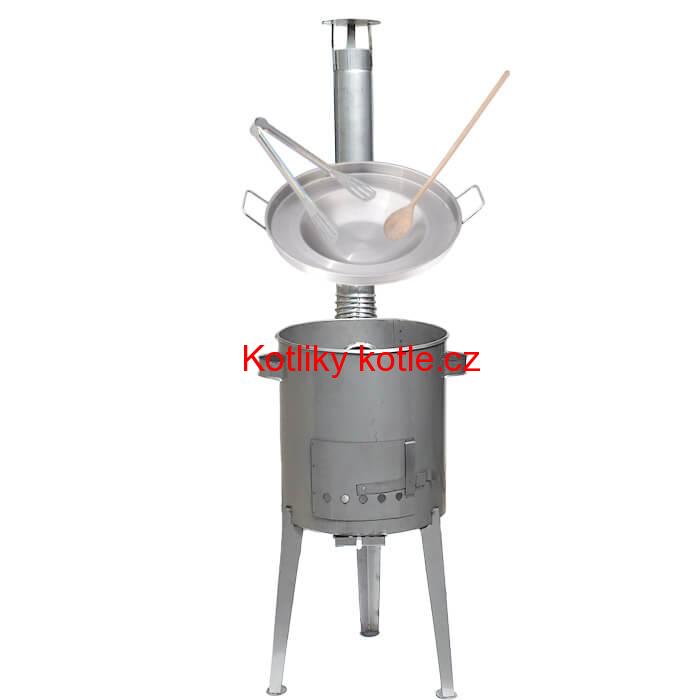 Nerezová pánev na grilování + nerezová kotlina 36 cm