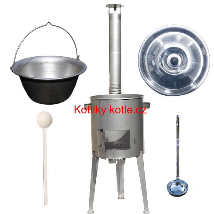 Nerezový kotlík 20 L (1,5 mm) + nerezová kotlina 42 cm LUXUS