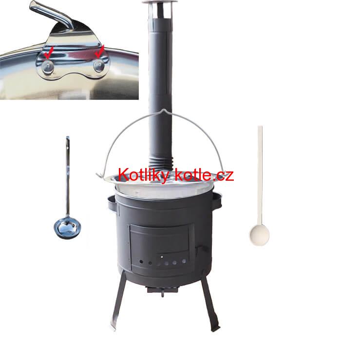 Nerezový kotlík 30 L (0,8 mm) s nýty + žáruvzdorná kotlina 45 PLUS 600