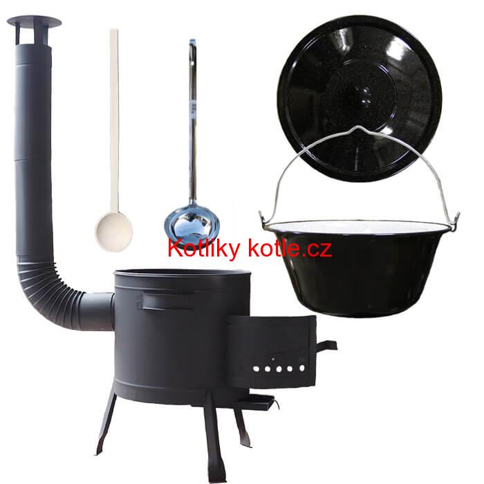 Smaltovaný kotlík 30 L + žáruvzdorná kotlina 45 PLUS 600 