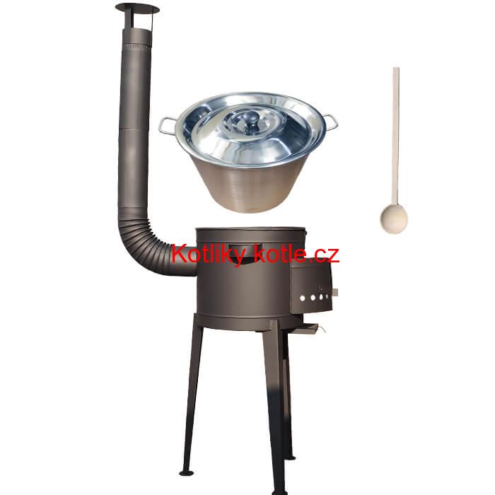 Nerezový kotel 40 L + vysoká kotlina 45 PLUS 600 (žáruvzdorná barva)