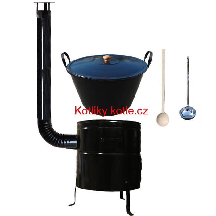 Smaltovaný kotel 60 L + kovová kotlina 53 cm BIG PARTY