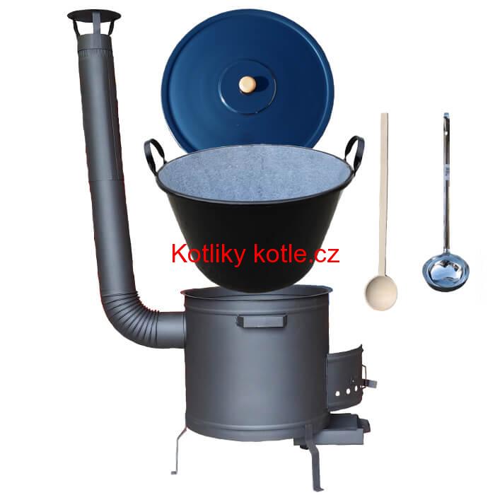 Smaltovaný kotel 60 L + žáruvzdorná kotlina 53 cm PLUS 600