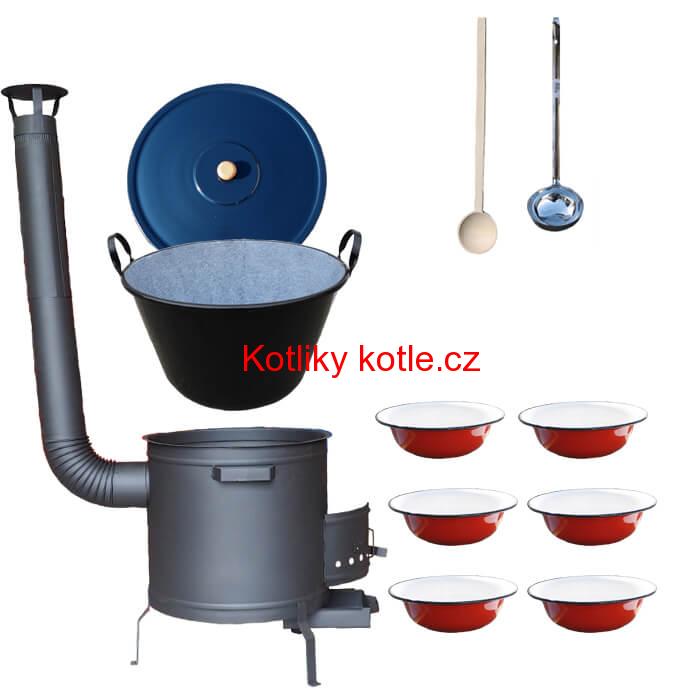 Smaltovaný kotel 50 L + smaltované talíře PLUS 600