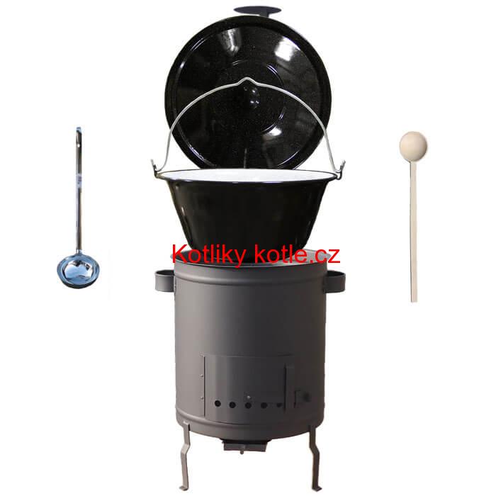 Smaltovaný kotlík 20 L (1,2 mm) + hrubostěnná (1,5 mm) a žáruvzdorná kotlina 42 PLUS 600