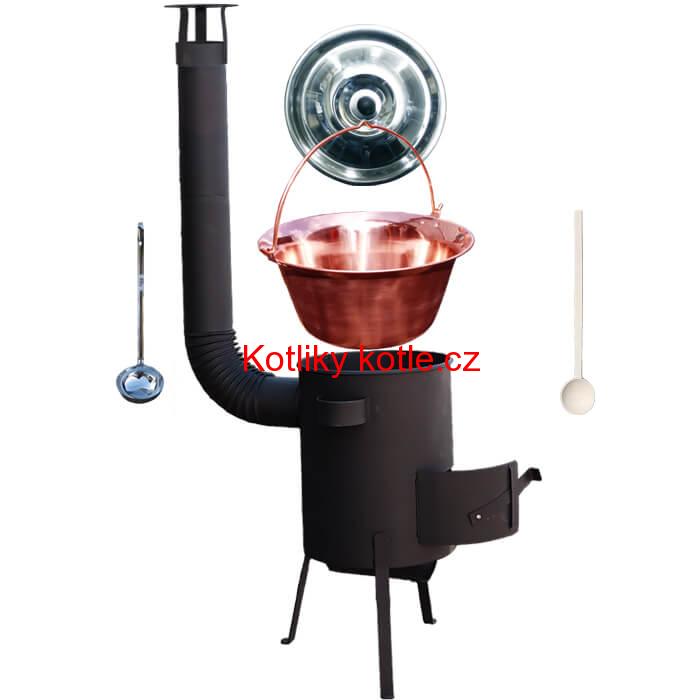 Měděný kotlík 30 L (1,2 mm) + žáruvzdorná kotlina 45 PLUS 600 4 MM