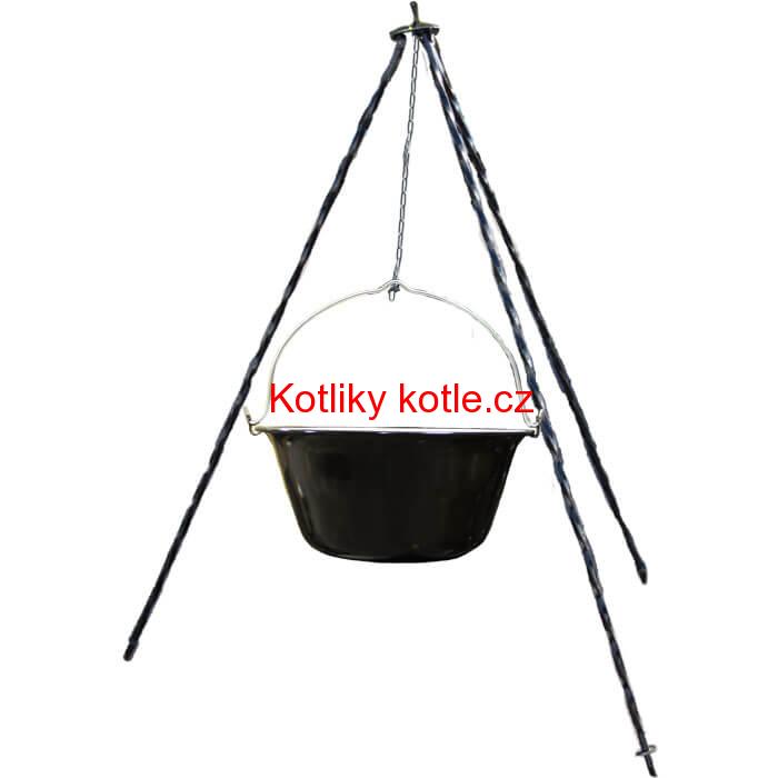 Smaltovaný kotlík 22 L + trojnožka 1,2 m