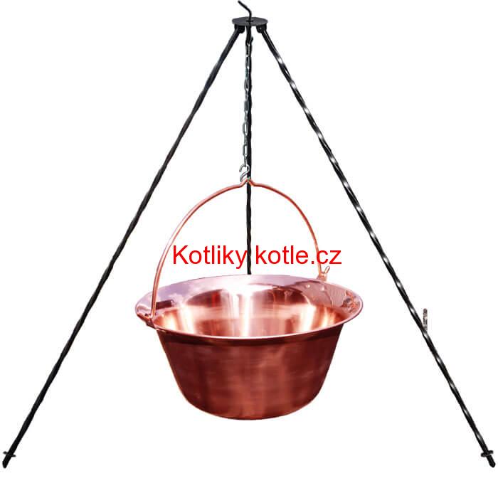 Měděný kotlík 14 L (1,2 mm) + trojnožka 1,2 m