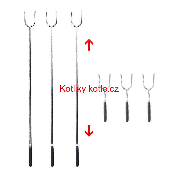 Vidličky na opékání 24,5 cm - 84,5 cm - teleskopické 6 ks