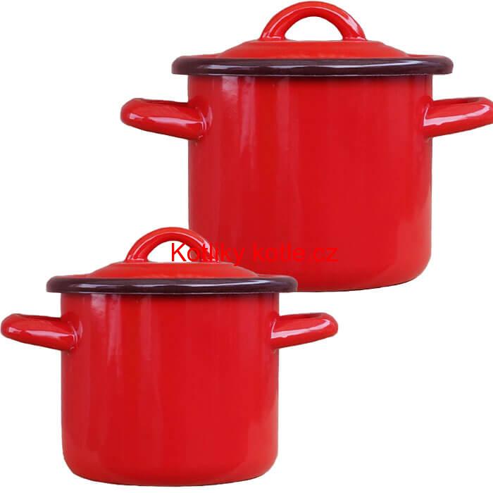 Smaltované hrnce s poklicemi 1 L + 3 L Classic