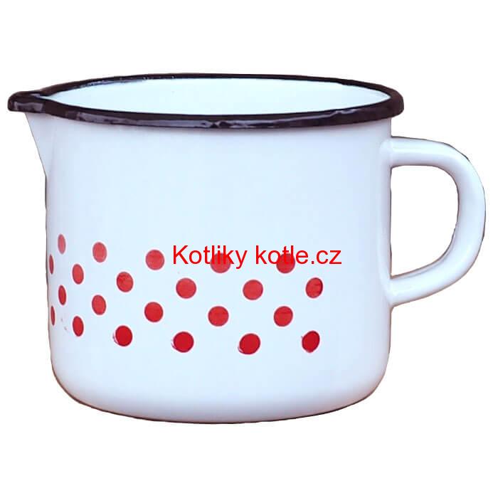 Smaltovaný hrnek s výlevkou 1,5 L - tečkovaný