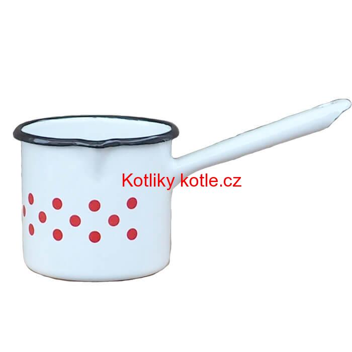 Smaltovaný hrnek s rukojetí 0,6 L - tečkovaný
