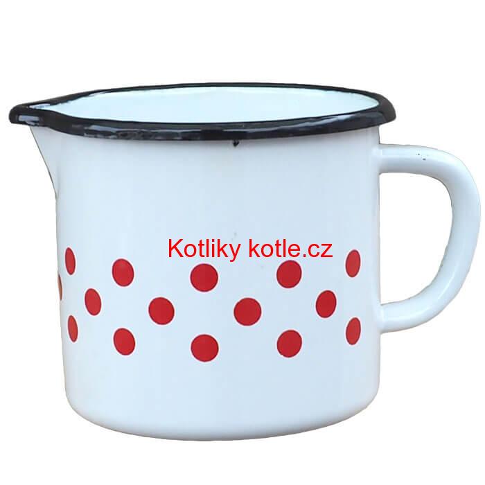 Smaltovaný hrnek s ouškem 0,6 L - tečkovanou