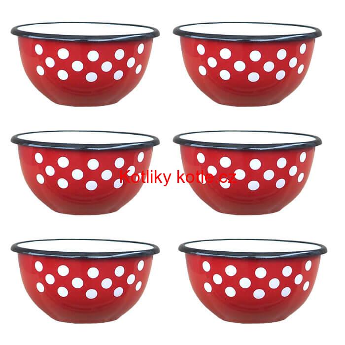 Souprava smaltovaných misek 12 cm 6 ks