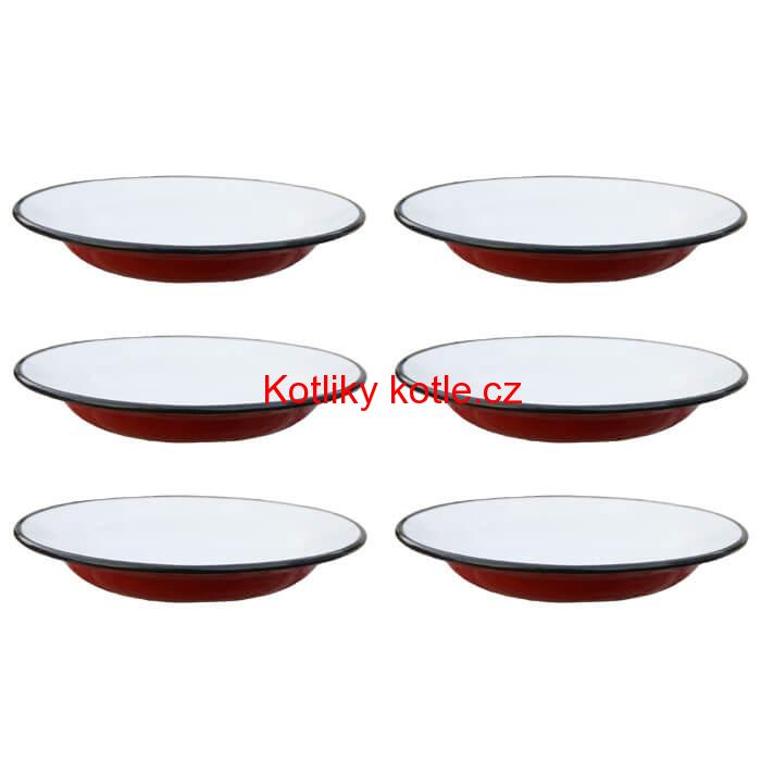 Souprava smaltovaných mělkých talířů 22 cm 6 ks