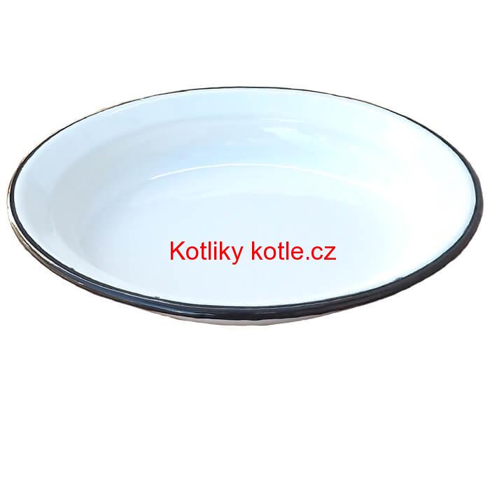 Smaltovaný talíř 28 cm Bílý