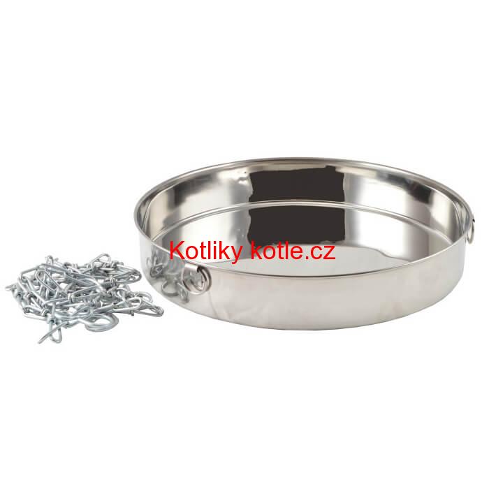 Nerezová pánev s řetízkem na grilování 36 cm INOX