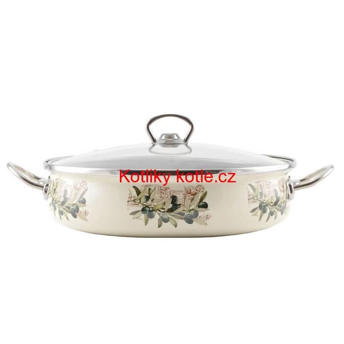 Smaltovaná pánev s poklicí 26 cm OLIVA