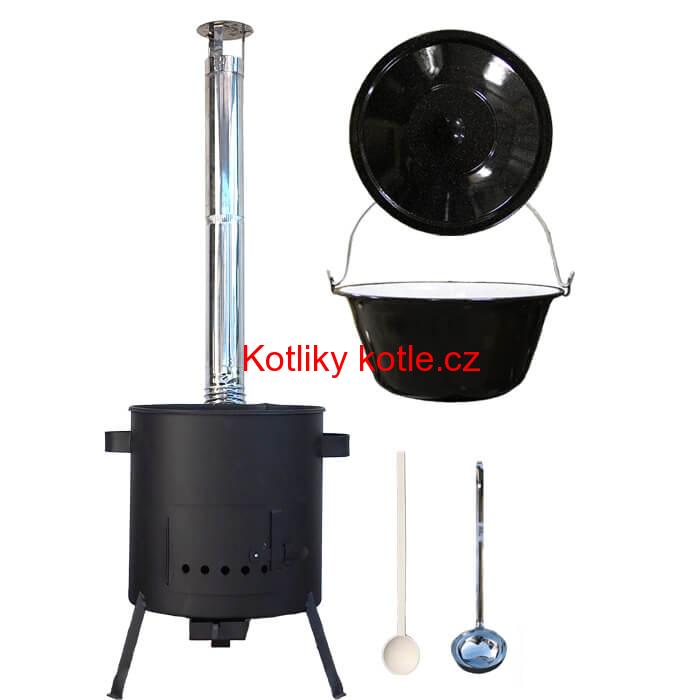 Smaltovaný kotlík 30 L + žáruvzdorná kotlina (1 mm) 42 PLUS 600