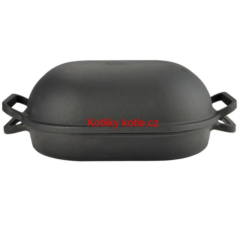 Litinový pekáč s poklicí 7 L, (KROCAN) BLACK