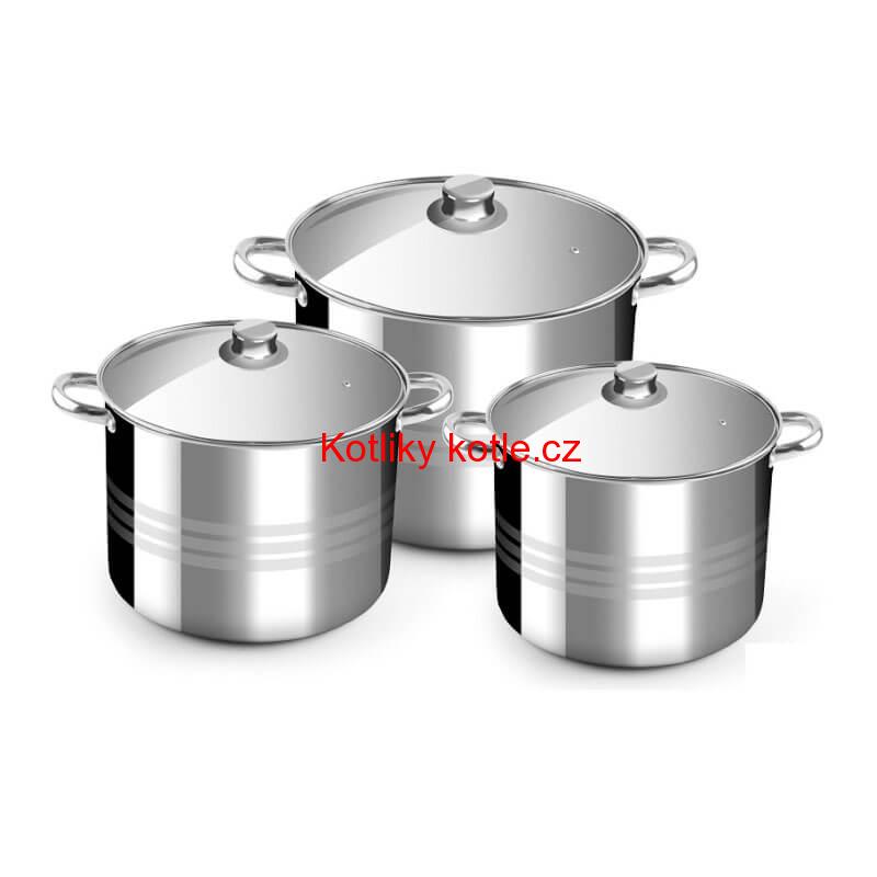 Nerezové hrnce 3 ks