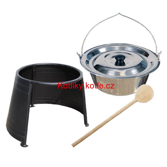Nerezový kotlík 22 L (0,8 mm) + chránič plamene