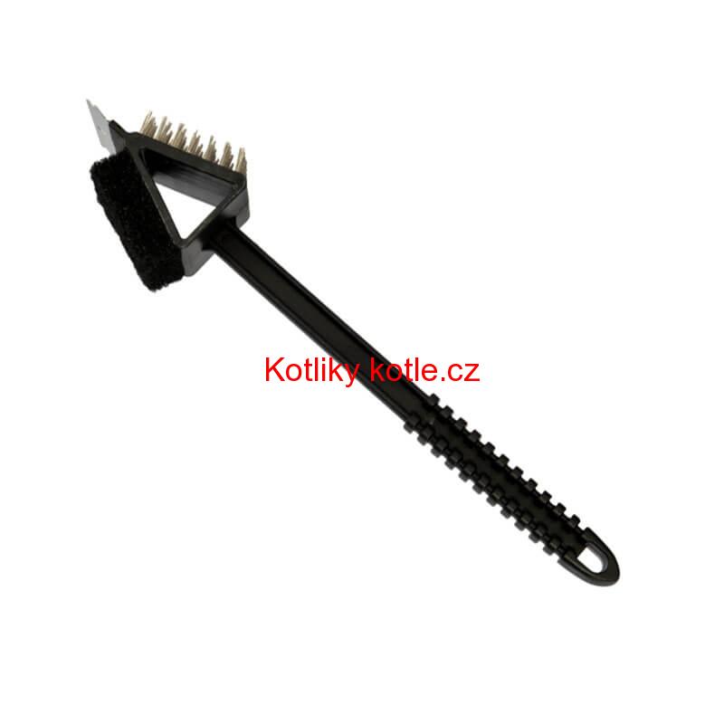 Kartáč se škrabkou a houbou na gril 3 v 1