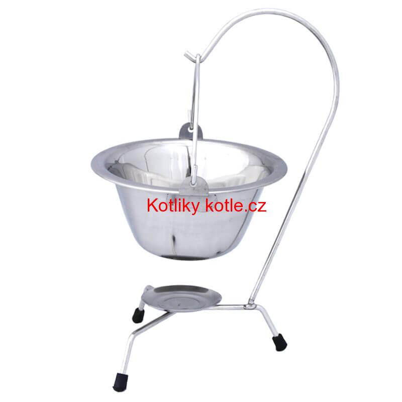 Servírovací kotlík na guláš nerezový 0,8 l + stojánek