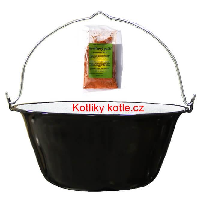 Smaltovaný kotlík 50 L + koření na kotlíkový guláš 50 g