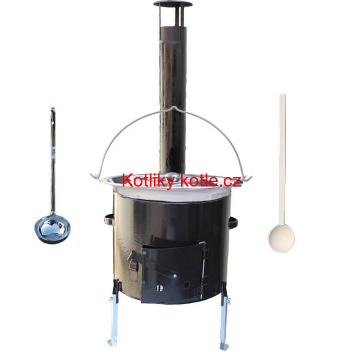 Nerezový kotlík 8 L + smaltovaná kotlina 31 Easy party