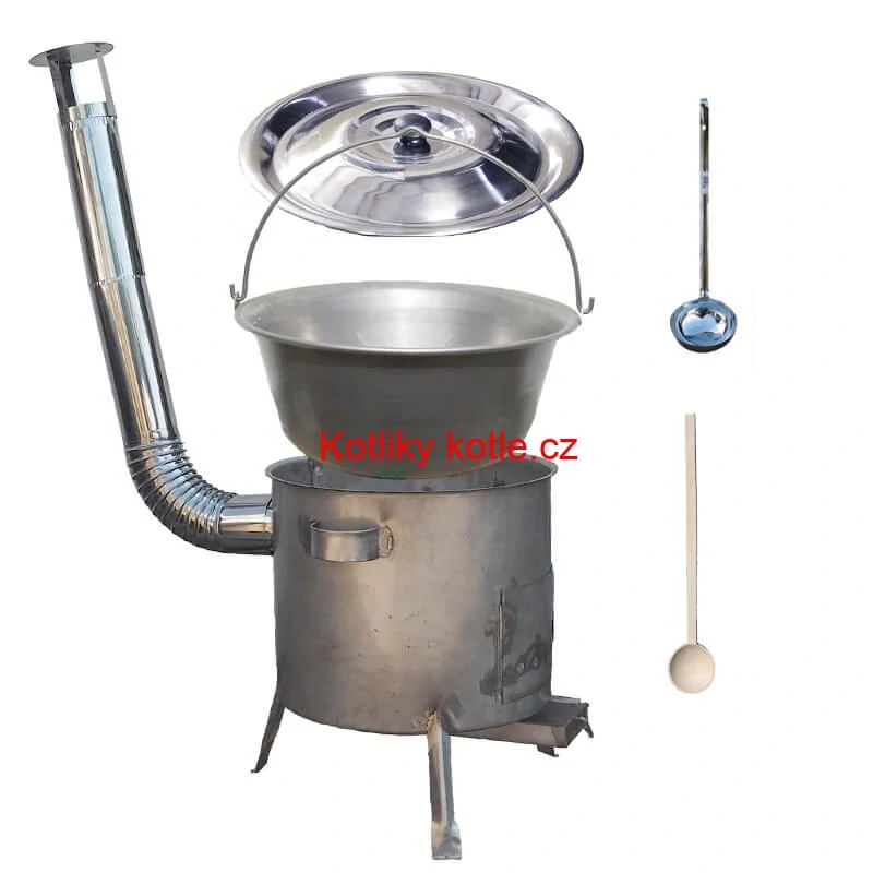 Nerezový kotlík 30 L (1,5 mm) + nerezová kotlina 45 cm (1,5 mm) STRONG CLASSIC