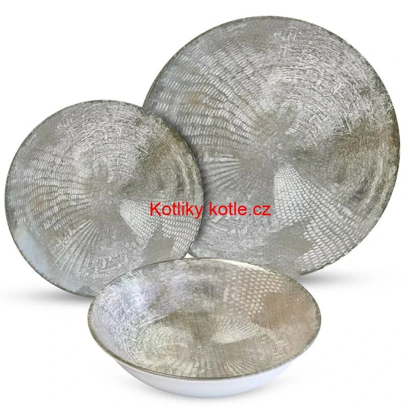 Souprava keramických talířů 18 ks GREY