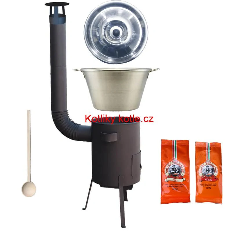 Nerezový kotel 40 L + žáruvzdorná kotliny 45 cm PLUS 600 4 MM + paprikové koření na guláš