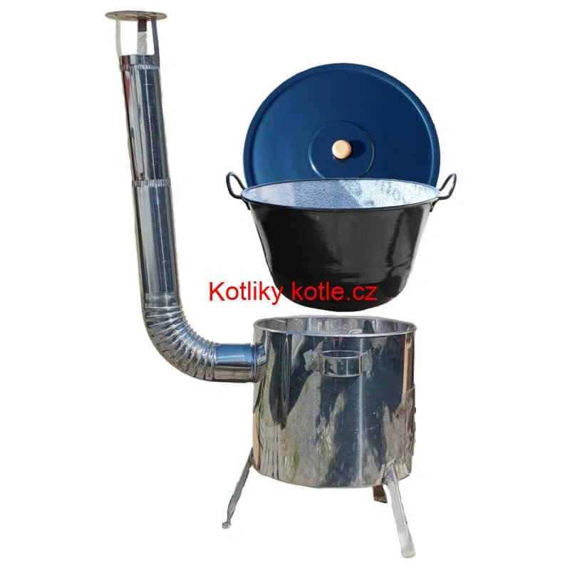 Smaltovaný kotel 60 L + nerezová kotlina 53 cm LUSTRO