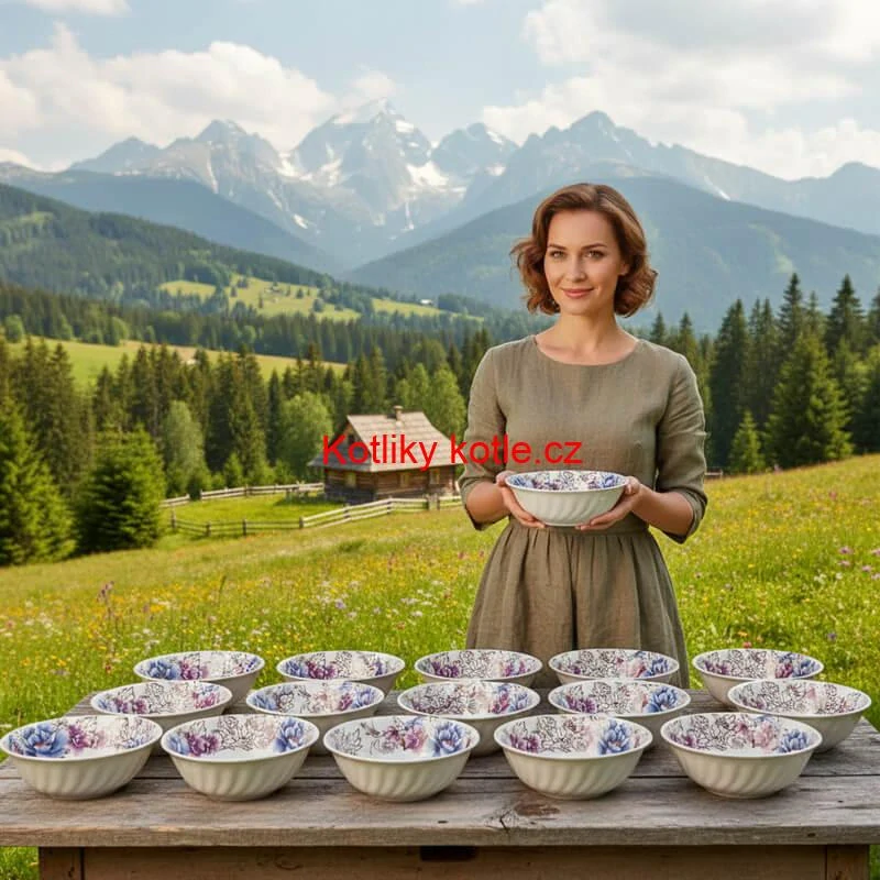 Plastová miska s květinovým vzorem (750 ml) – nyní v sadě 12 kusů!