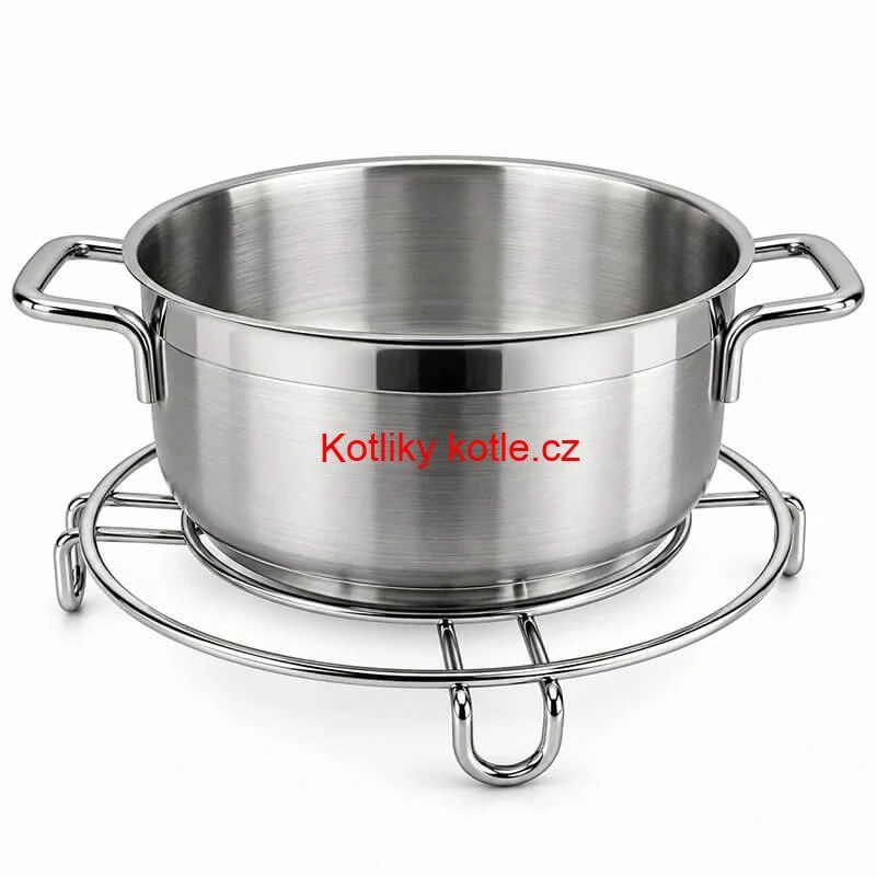 Kulatá nerezová podložka pod hrnec s průměrem 20 cm a výškou 2 cm