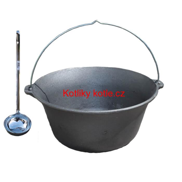 Litinový kotlík 10,8 L + nerezová naběračka