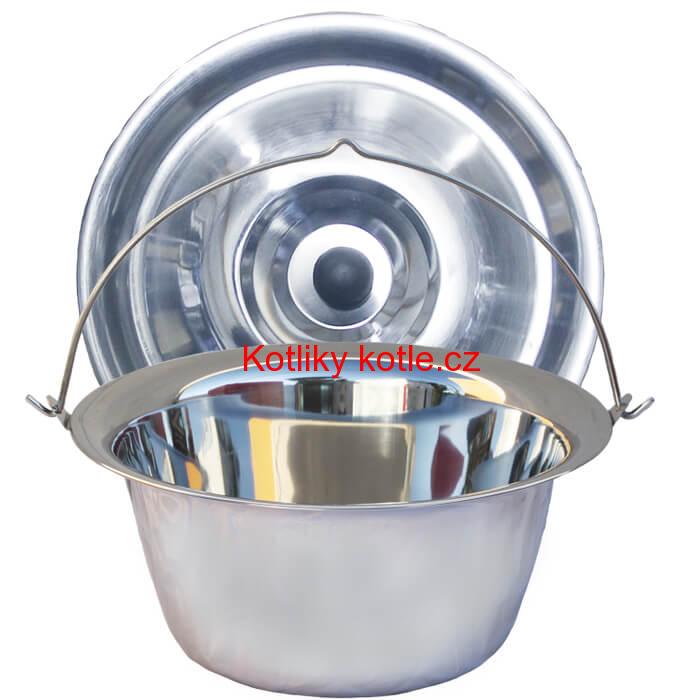 Nerezový kotlík 10 L (0,8 mm) + nerezová poklice