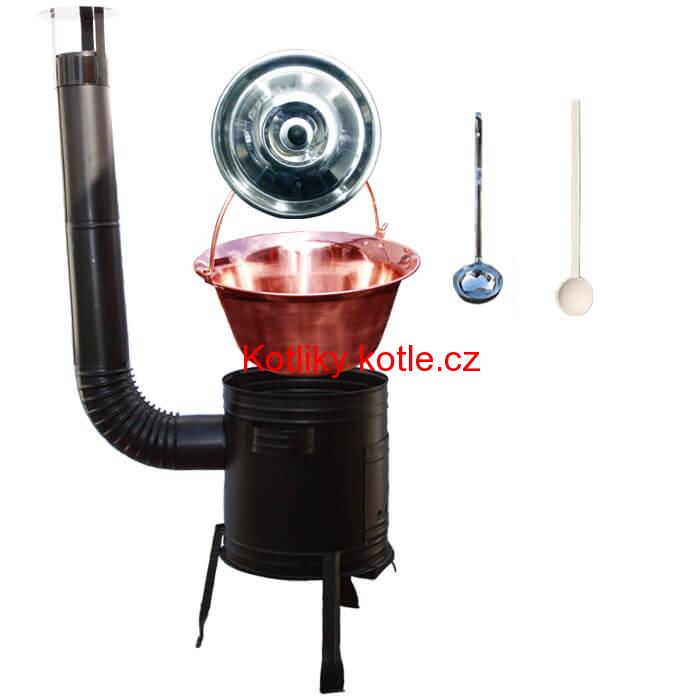 Měděný kotlík 10 L (0,8 mm) + kovová kotlina 31 PARTY (KOV)