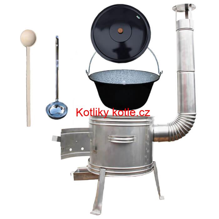 Smaltovaný kotlík 13 L + nerezová kotlina 36 cm TOPLUX