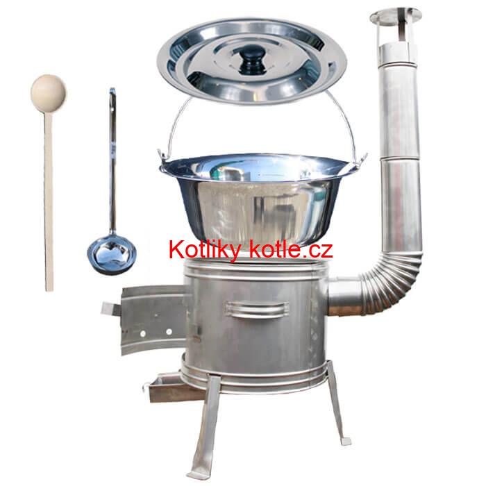 Nerezový kotlík 14 L + nerezová kotlina 36 cm TOPLUX