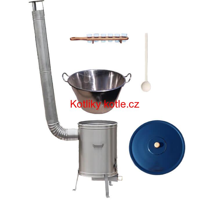 Zabijačkový nerezový kotel 70 L + nerezová kotlina 56 cm