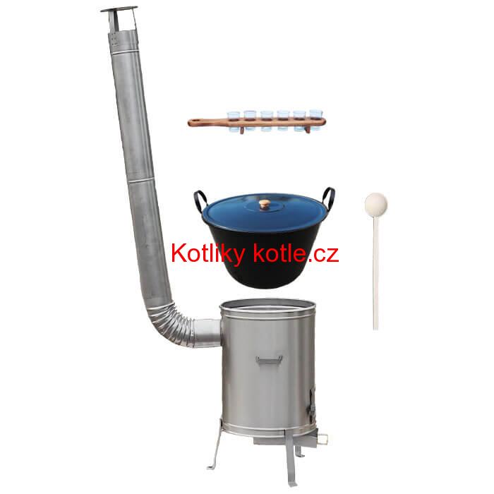 Zabijačkový smaltovaný kotel 60 L + nerezová kotlina 53 cm