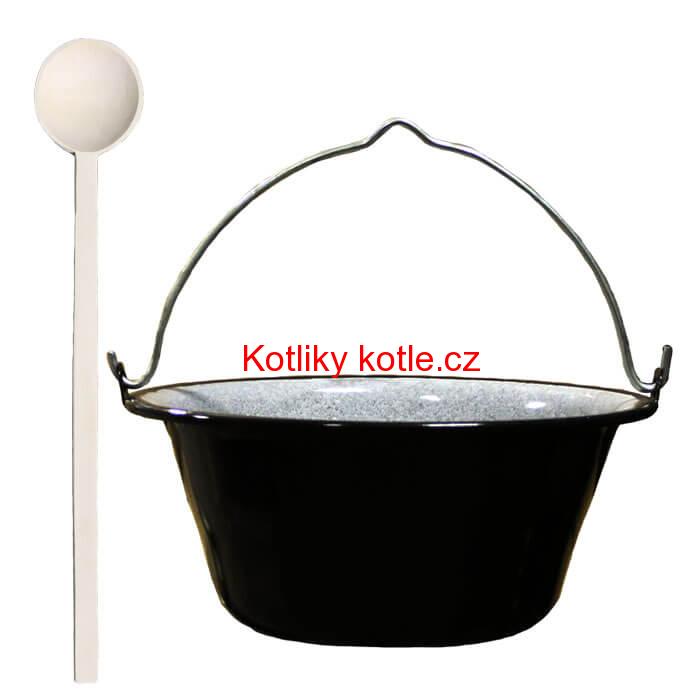 Smaltovaný kotlík 10 L + vařečka