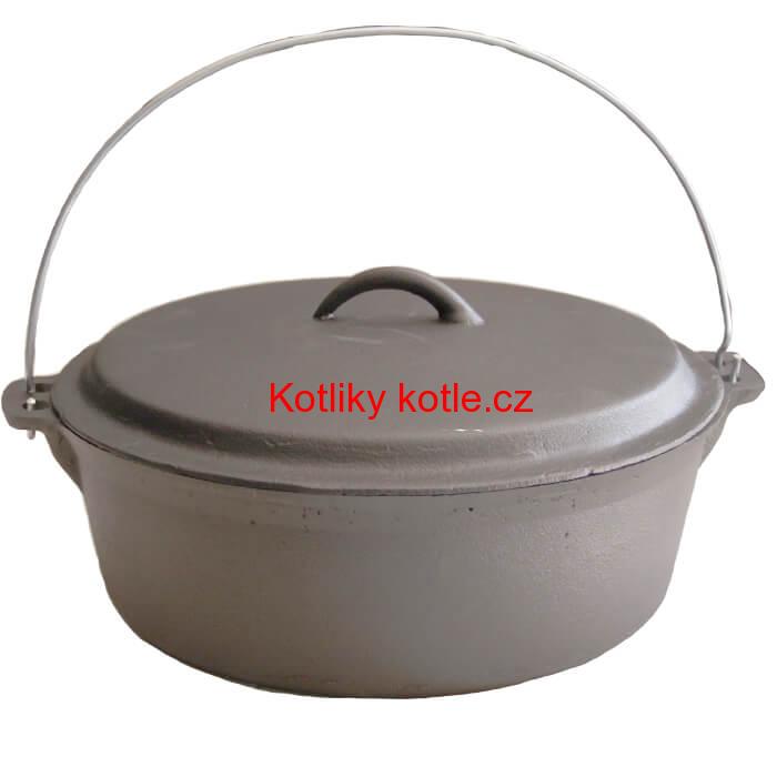 Litinový kotlík 5,5 L + litinová poklice