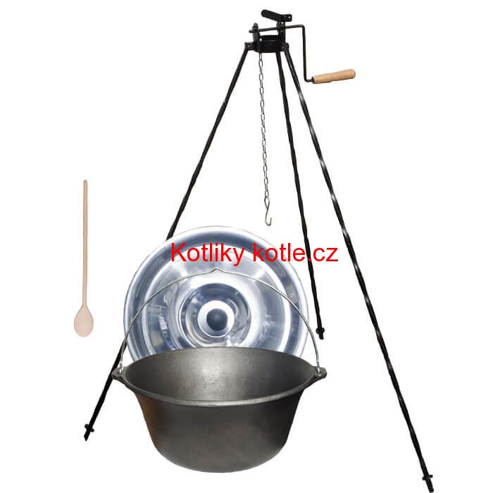 Litinový kotlík 7,2 L + stojan s kladkou VAR