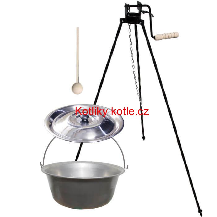 Nerezový kotlík 30 L (1,5 mm) + stojan s kladkou VAR