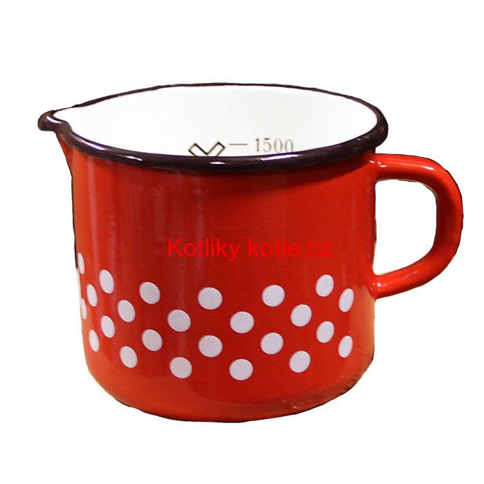 Smaltovaný hrnek 1,5 L (tečky)