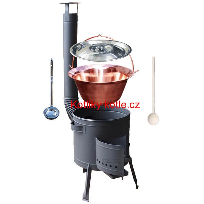 Měděný kotlík 20 L + žáruvzdorná kotlina 42 PLUS 600 