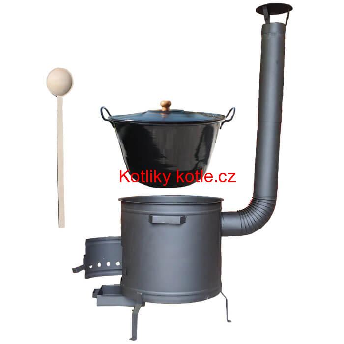 Zabijačkový smaltovaný kotel 60 L + žáruvzdorná kotlina 53 cm PLUS 600